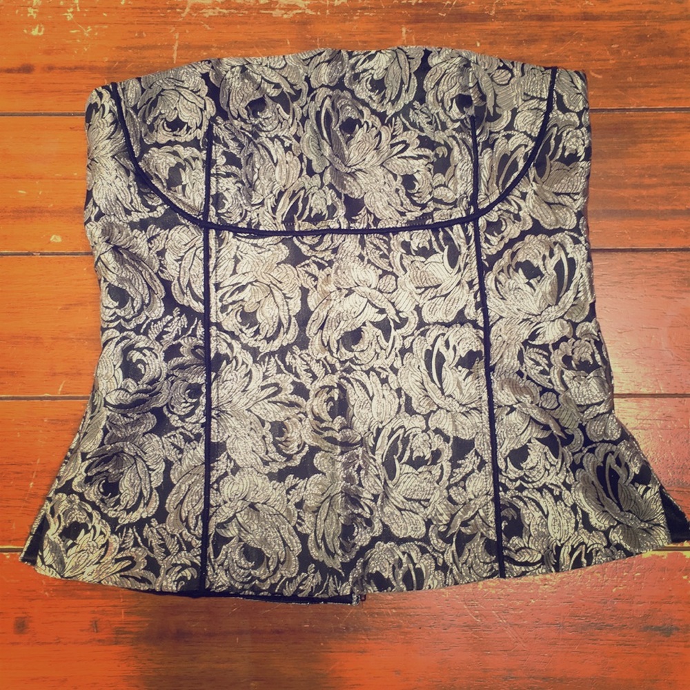 WHBM silver corset
